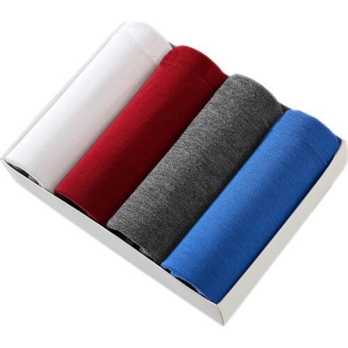 4pcs/lot Brand Calvin Boxers Mens Underwear Man Sexy 3D U Cueca Breathable Shorts Underpants Boxers men calsoncillos hombre Red