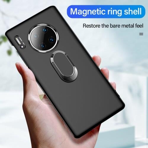 Ultra-thin Magnetic Holder Silicone Phone Case For Huawei Mate 30 20 P40 P30 P20 Lite Pro Honor Stand Finger Ring Bracket Cover