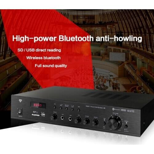 KYYSLB 300W 220V A5 Family KTV High Power Amplifier Card Package Meeting Bluetooth Anti-howling Home Karaoke Audio Amplifier