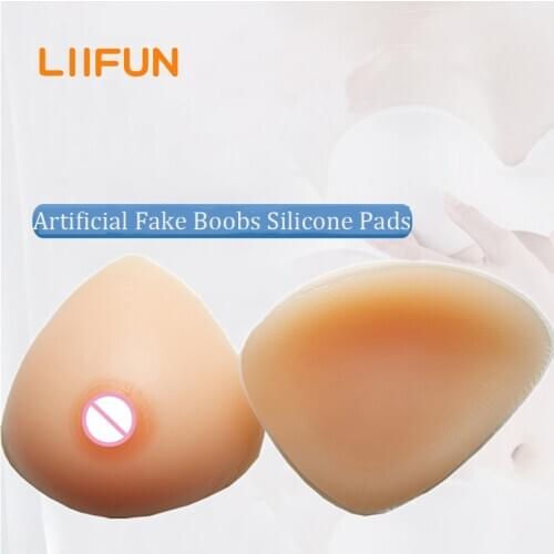 Liifun Silicone Artificial Fake Boobs Realistic Breast Forms Breastplate Triangular for Mastectomy Protective Crossdresser