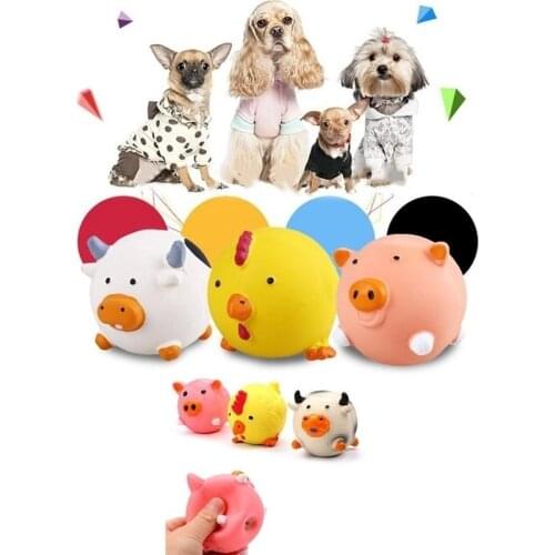 1PC Toy for Dogs Puppy Screaming Rubber Chicken Pig Cow Toy for Dogs Latex Squeak Squeaker Chew Training Pet Products