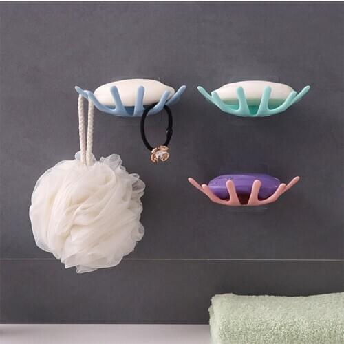 1 Pc Punch-free Soap Box Bathroom Drain Soap Holder Bathroom Wall Hanging Rack