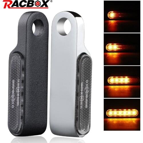 2/4PCS Motorcycle Mini LED Flowing Turn Signals Indicators Blinker Light Amber 8mm 6 LED Flowing Signal lamp Black/Chome