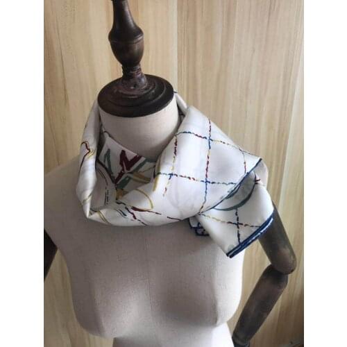 2020 new arrival autumn winter classic flower 100% silk scarf 90*90 cm square shawl twill wrap for women lady free shipping