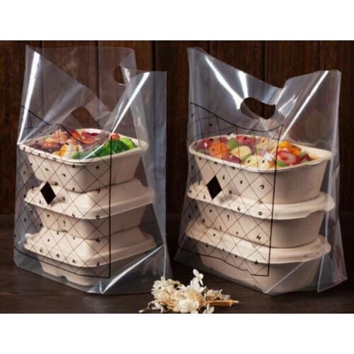 50Pcs/Lot Bread Bag Plastic Candy Cookie Gift Bag Wedding Party Favor Transparent Takeaway Food Wrapping Shopping Bags Pouches