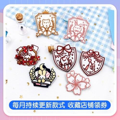 50pcs/Lot Embroidery Patches Letters Clothing Decoration Accessories Japanese Brooch Badge Diy Iron Heat Transfer Applique
