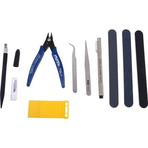7Pcs Model Making Tools Kit for Car Model Building Making Tweezers Cut Pliers Polished Professional Tool for Gundam Model