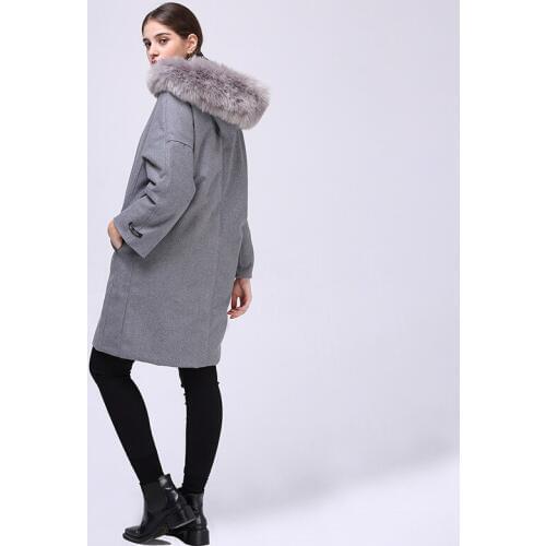 Abrigo Mujer Full Long Solid Zippers Square Collar Time-limited 2019 Winter New High-end Show Fund Loose Coat Hair Overcoat