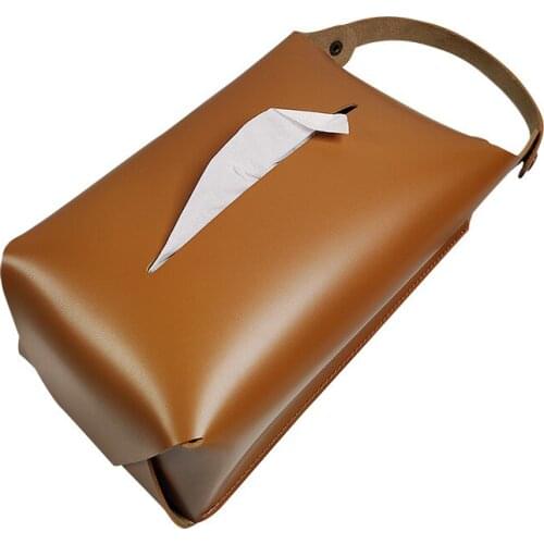 Nordic Style PU Car Paper Holders Hanging Portable Tissue Napkin Cover Bedroom Living Room Storage Box