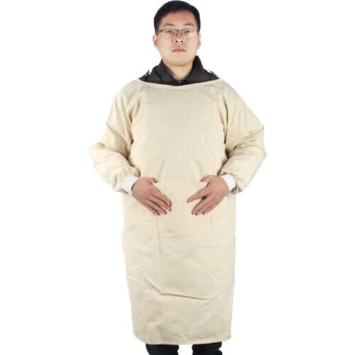 White Canvas Reverse-Wearing Smock Welder Sandblasting Suit Labor Insurance Sandblasting Apron
