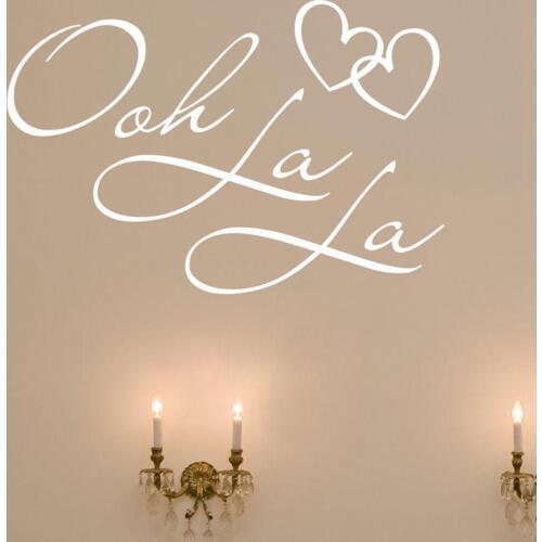 Free shipping Ooh La La Paris France Hearts Love Quote Vinyl Wall Decal Decor Art Sticker fr201