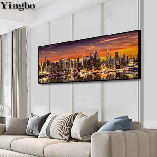Large diamond mosaic City buildings landscape Diamond Embroidery sale diy daimond painting full square round drill modern decor