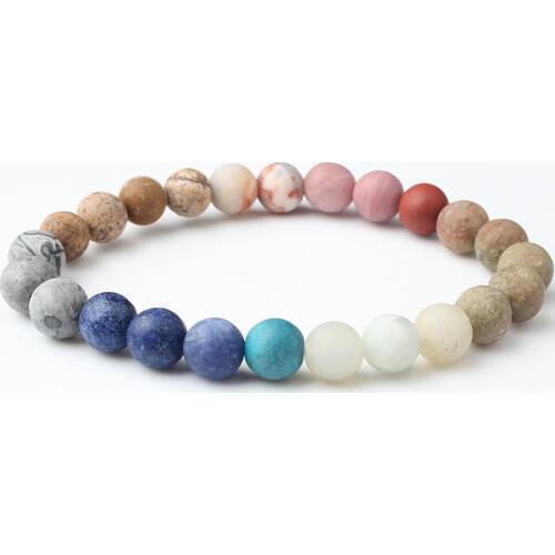 DIEZI Universe Eight Planets Solar System Galaxy Bracelets Lucky Natural Stone Beads Bracelet for Women Men 7 Chakra Bracelets