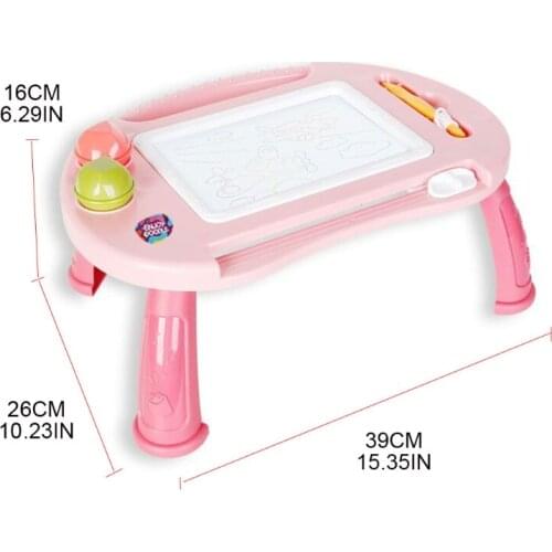 Ergonomic Sketch Pad Kids Scribbler Boards Magnetic Doodle Drawing Board Educational Learning Toys, Pink/Blue 69HE