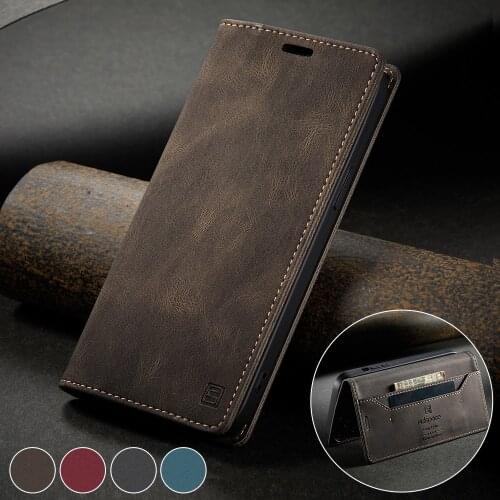 For iPhone 12 Pro Max Mini 13 Pro max XS XR 7 8 Plus Retro Pu Leather Stand Flip Wallet Case Magnetic Card Pocket RFID BLOCKING