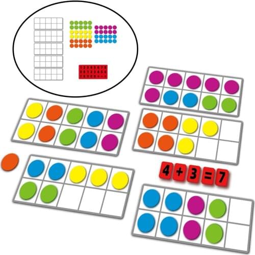 Magnetic Ten-Frame Class Math Manipulative Subtraction Addition Supplies Math Games Early Education Number Blocks