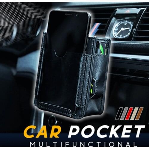 Multifunction Pocket Bag In Car Mobile Phone Storage Bag Car Air Outlet Pockets Creative Hanging Storage Box Interior Accessory
