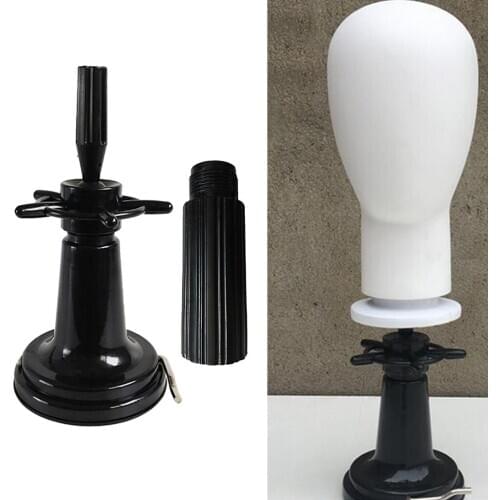 Tabletop Mannequin Head Doll Stand with Suction Cup Hairdressing Wig Cap Display Holder Universal 15