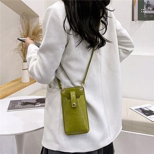 2021 New Crocodile Skin Phone Shoulder Bag Women Cell Phone Bag For IPhone 11 Pro Max Phone Wallet Lady Cross Body Bags