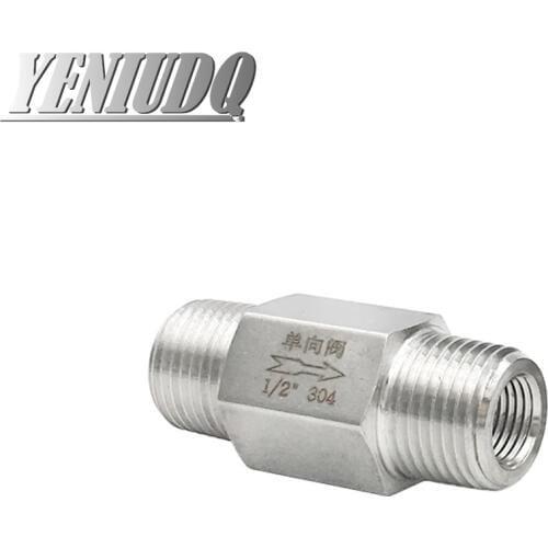 Male thread 1/8" 1/4" 3/8" 1/2" 3/4" 304 stainless steel double outer wire check valve hexagonal grinding check valve liquid gas