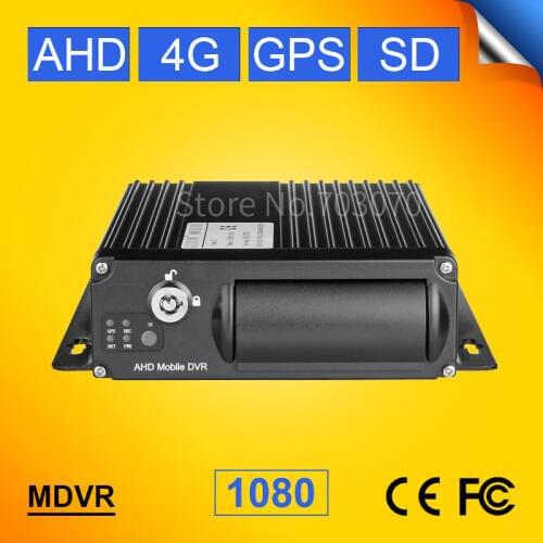 Online 4G mobile DVR, 4 channel dual SD AHD 1080 DVR 4G+GPS function, for live video watching on PC/ Iphone Monitoring Recorder