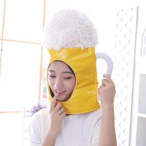 Plush Beer Hood Hat Toy Funny Trick Cap Headgear Photography Performance Props Kids Educational Toys for Children Gifts