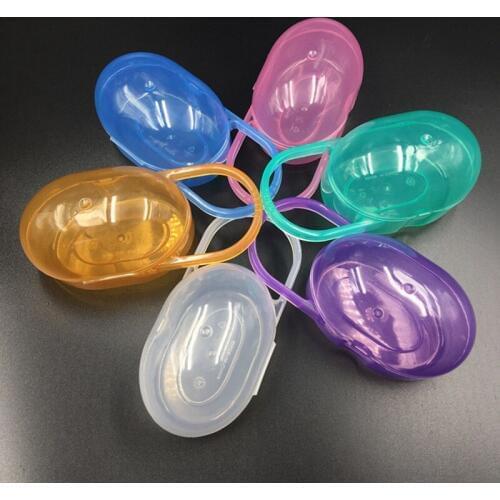 1Pc Transparent Solid Portable Baby Infant Kids Pacifier Nipple Cradle Case Holder Travel Storage Box Teether Soother Safety Box