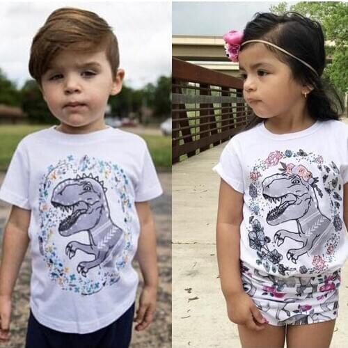 Boys Girls Dinosaur Shirt Dinosaur Kids Tee Girls Dinosaur Shirts Dinosaur saurus short sleeve outfit Birthday gift for kids