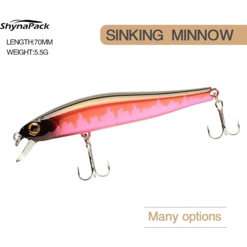 Minnow Sinking Fishing Lure Wobblers Artificial Hard Bait 5.5g High Quality Crank bait Plastic Baits Pesca Sea Carp Bass Tackle