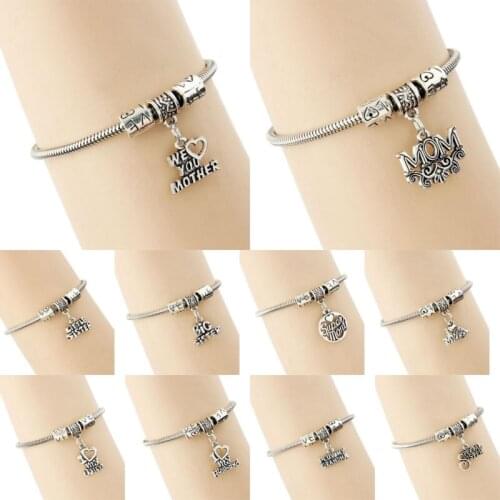 Vintage Mom Dog Wife Husband Sister Cat Mother Bracelet Couple Lover Bangle Bracelets Family Gift Unisex Women Men Jewelry Charm