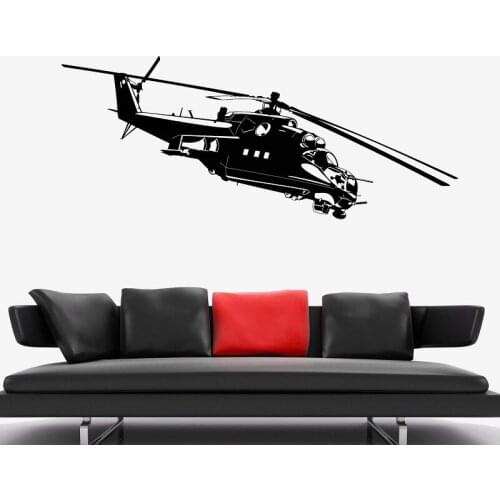 Military Helicopter Apache Vinyl Wall Sticker Army War Summer Camp Boy Scout School Boy Room Bedroom Home Decor Decal Mural 2F37