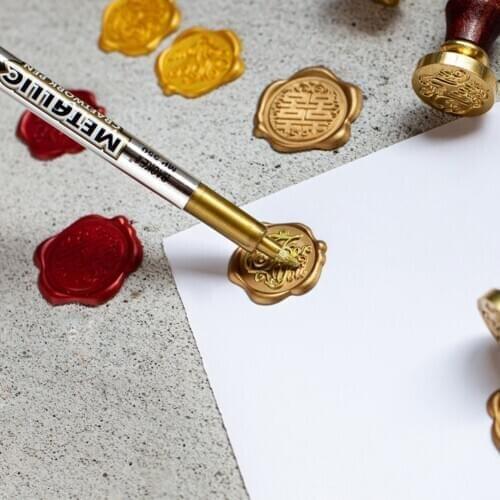 Retro Sealing Wax Stamp Mark Pen DIY Vintage Fire Paint Seal Wax Lacquer Special Waxing Color Pens for Wedding Decor