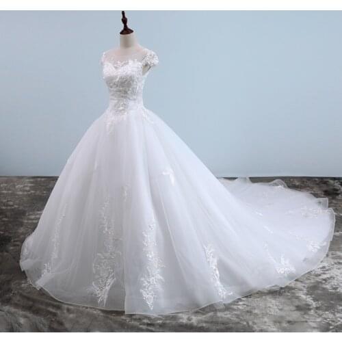 High Quality De Mariage Brush Sweep Train Custom Made Elegant Gelinlik Slim-Line Sweetheart Gorgeous Ball Gown Wedding Dress