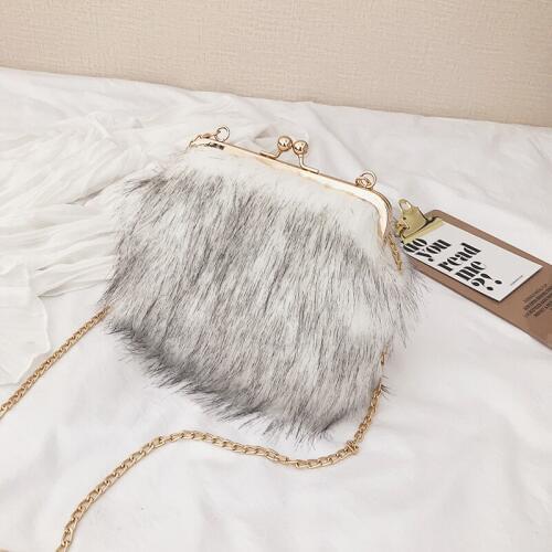Faux fur brand womens shoulder bag luxury design ladies Messenger bag new womens handbags shopper discount bags for women 2019