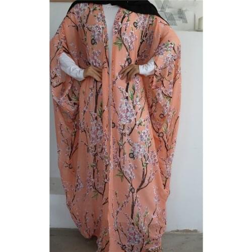 Money of thin bat sleeve Chiffon of European and American tide spins cardigan loose show female of long gown of thin