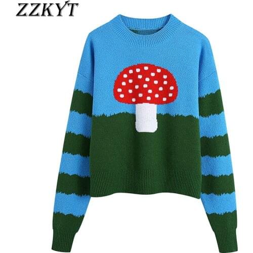 ZZKYT 2021 Women Autumn Fashion Loose Striped Pullover Knitted Sweater Vintage O-Neck Long Sleeve Female Casual Chic Tops Mujer