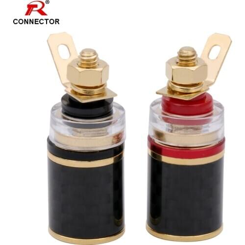 1Pair 4MM Binding Post HIFI Terminal Connector,Gold-Plated Brass, for Power Amplifier Chassis terminal and Speaker Terminal