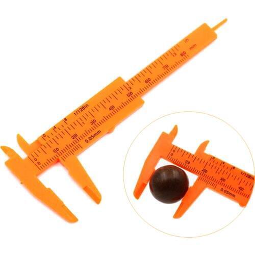1 Piece 80mm Orange Mini Plastic Slide Vernier Caliper Pressure Gauge Measuring Instrument Size, Measuring Tool