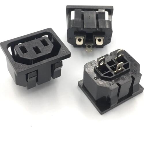 10Pcs AC 250V 10A 3Pin IEC320 C13 Female Panel Mount Power Inlet Socket