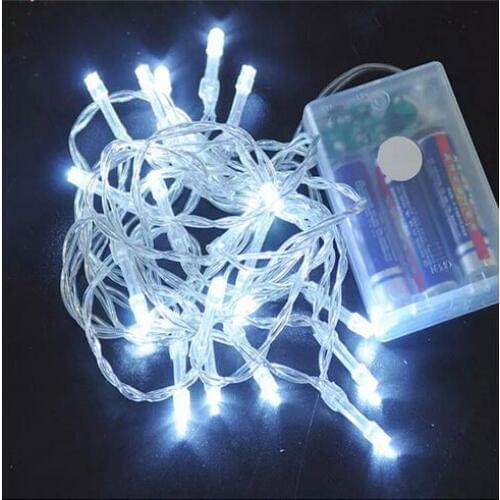 10pcs Christmas Lighting Battery Operated LED Fairy Light 2M 20Leds String Flexible Tape Lamp Outdoor Garden Light in Multi