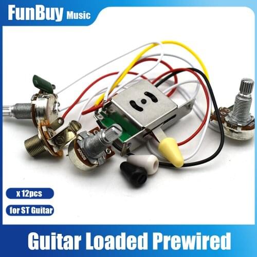 12set ST Guitar 5-Way Switch 250k Pots Knobs Wiring Harness Pickup Guitar Parts Knobs Jacks Switches