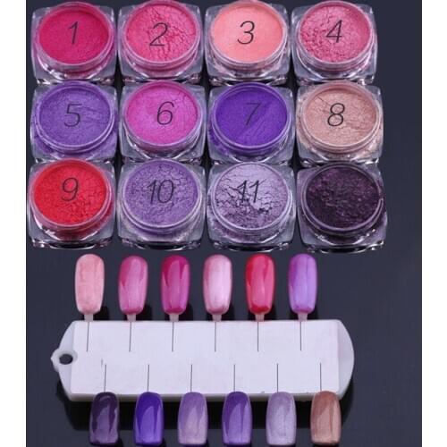 12pcs Nail Powder Nail Art Glitter Decoration Eye Shadow for Makeup Mica Powder Pigment