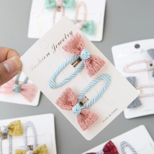 2pcs/lot Childrens bow hair accessories, card hair clips, bb clips