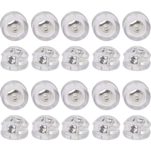 20Pcs Hypoallergenic 925 Sterling Silver Earring Backs Coated with Soft Silicone Mushroom Style Earrings Backs Findings