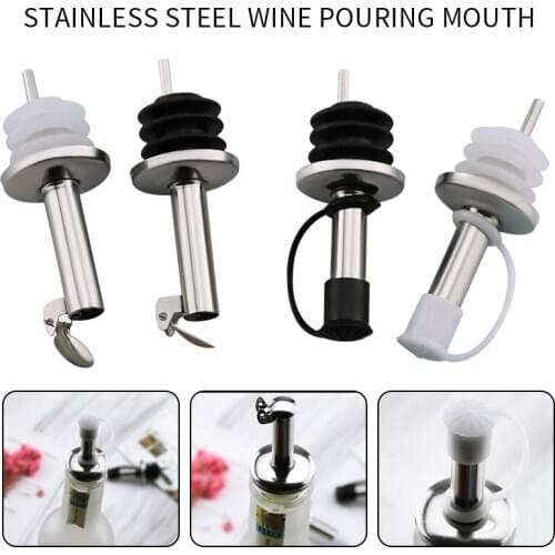 3Pcs/Set Wine Pourer Stainless Steel Wine Bottle Pourer Food Grade Oil Corks Bartender Tools Bar Jigger Wine Accessories