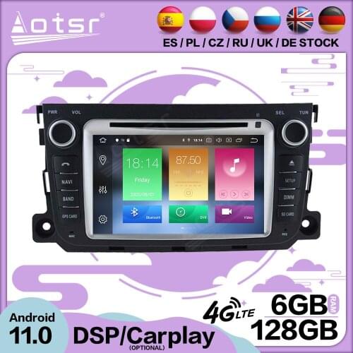 6+128G Carplay Android 11 For Benz Smart 2010 2011 2012 2013 2014 GPS Screen Video Player Radio Receiver Audio Stereo Head Unit