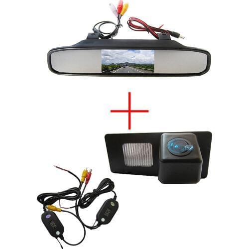 Wireless Color Car Rear View Camera for Ssangyong Rexton Ssang yong Kyron,with 4.3 Inch Rear view Mirror Monitor