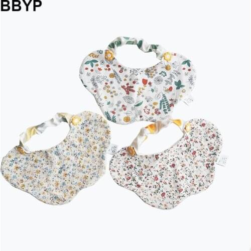 Floral Vintage Baby Cotton Bibs Saliva Towel Boy Girls Feeding Apron Linen Burp Cloths Saliva Towel