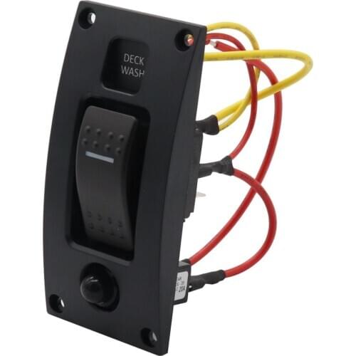 Dc 12V Marine Boat RV Switch Control Panel IP66 Marine Deck Wash Rocker ON-OFF Toggle Switch Panel Washdown Controller for RV