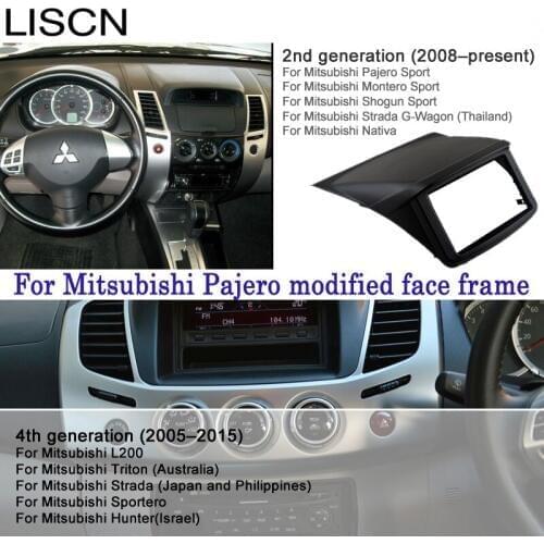 For Mitsubishi Pajero Sprint 2008~2018 Refitted face frame DVD conversion frame 2DIN fascia panel Car audio conversion Frame